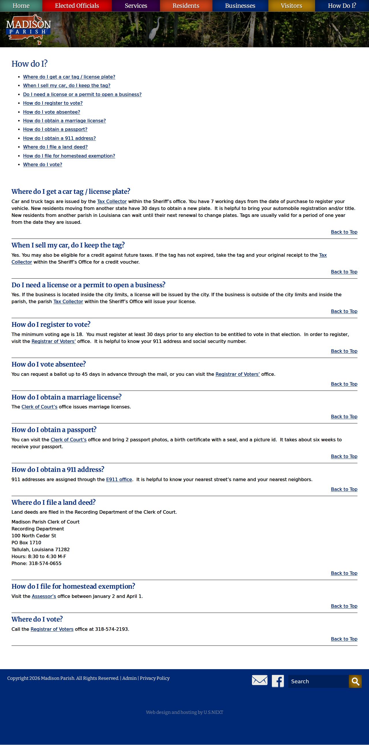 Madison Parish service routing for arrest-record requests