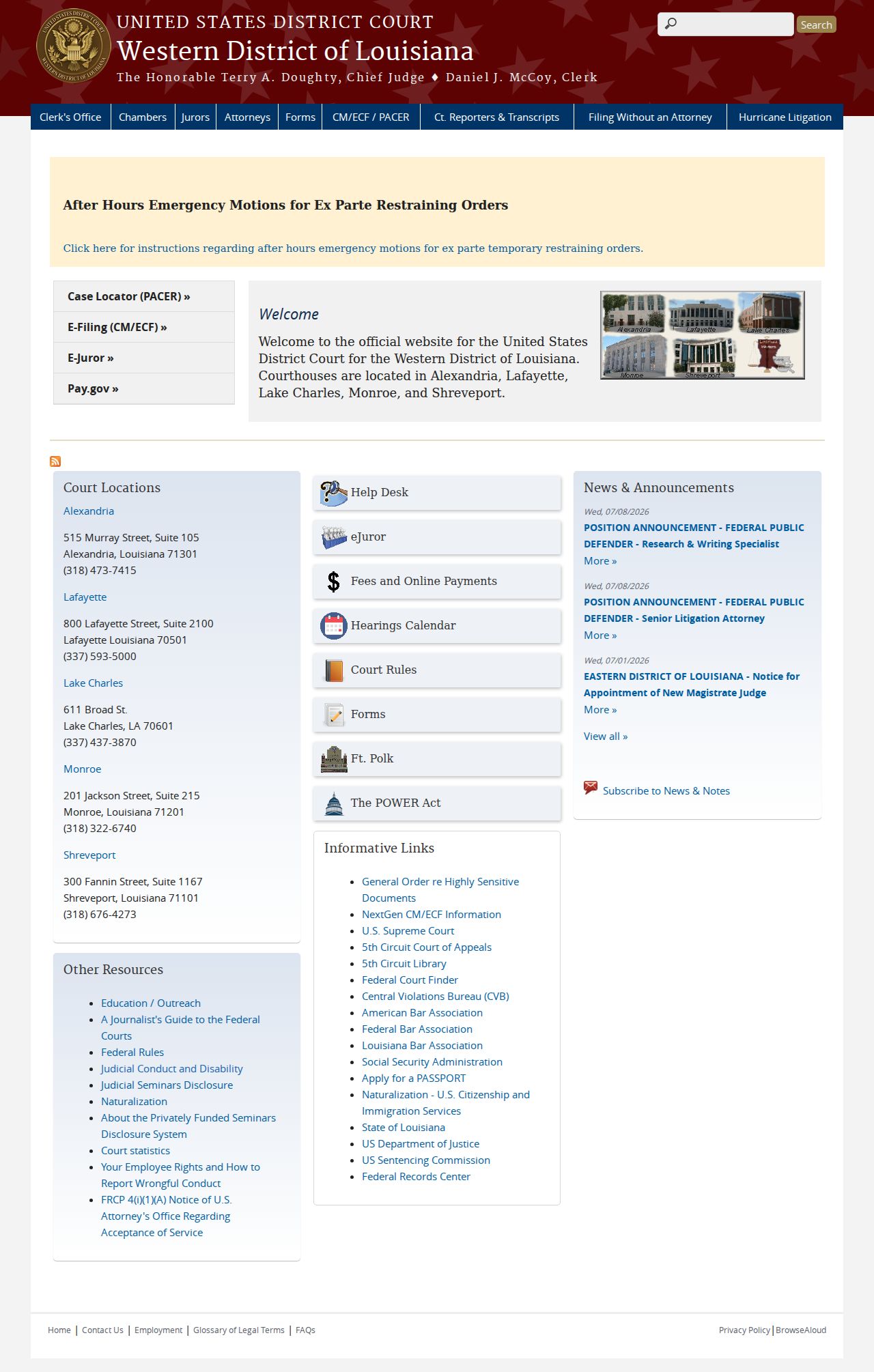 Madison Parish criminal court cases Western District of Louisiana